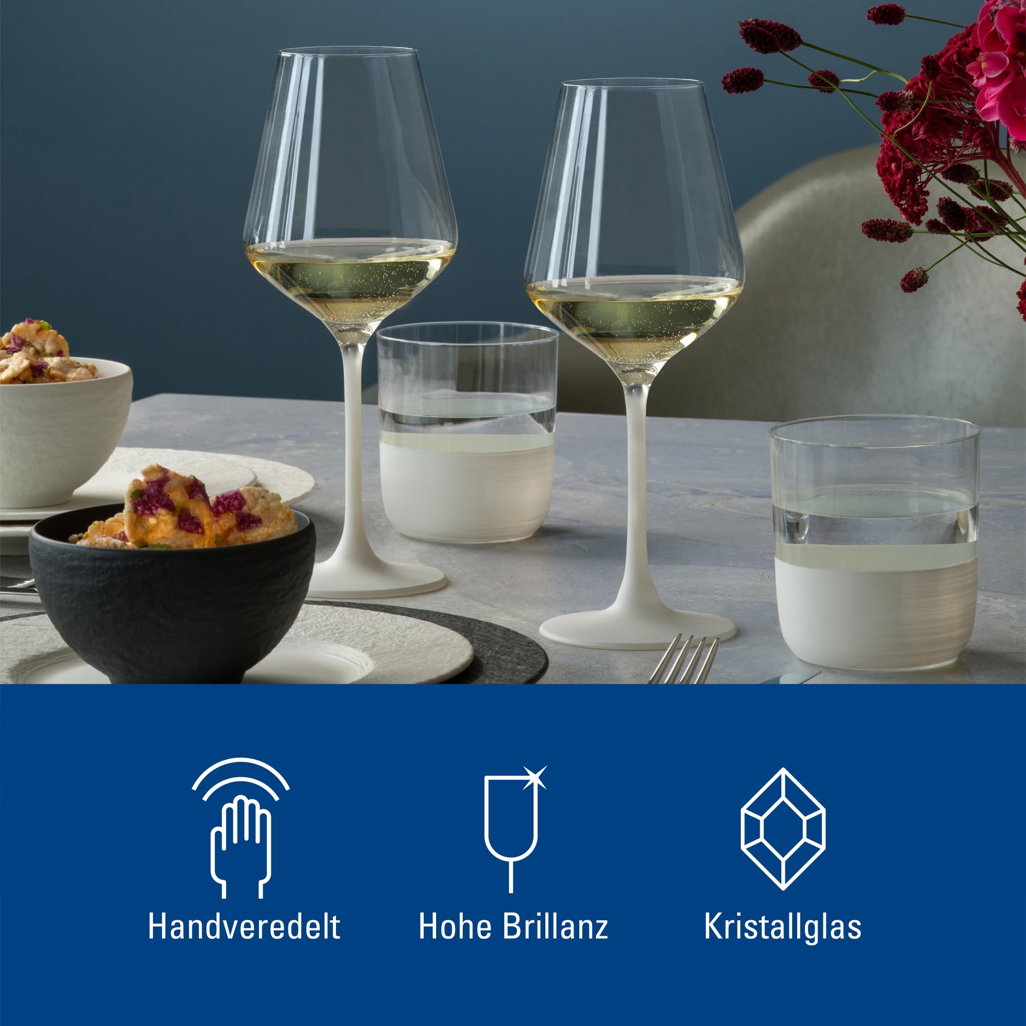 Amazon | Villeroy & Boch - ロックブラン白ワインゴブレットセット、4
